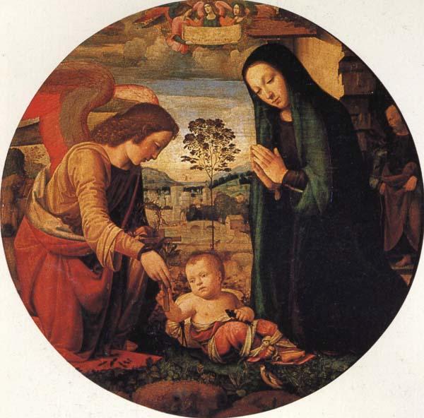 ALBERTINELLI Mariotto The Adoration of the Child with an Angel oil painting picture